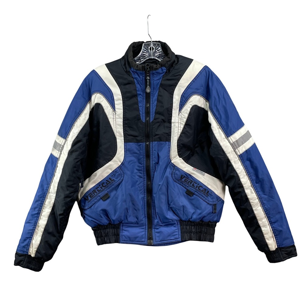 Vertical Limit Ski Jacket Mens XS‎ Blue Colorblock 3M Reflective Vintage Puffer